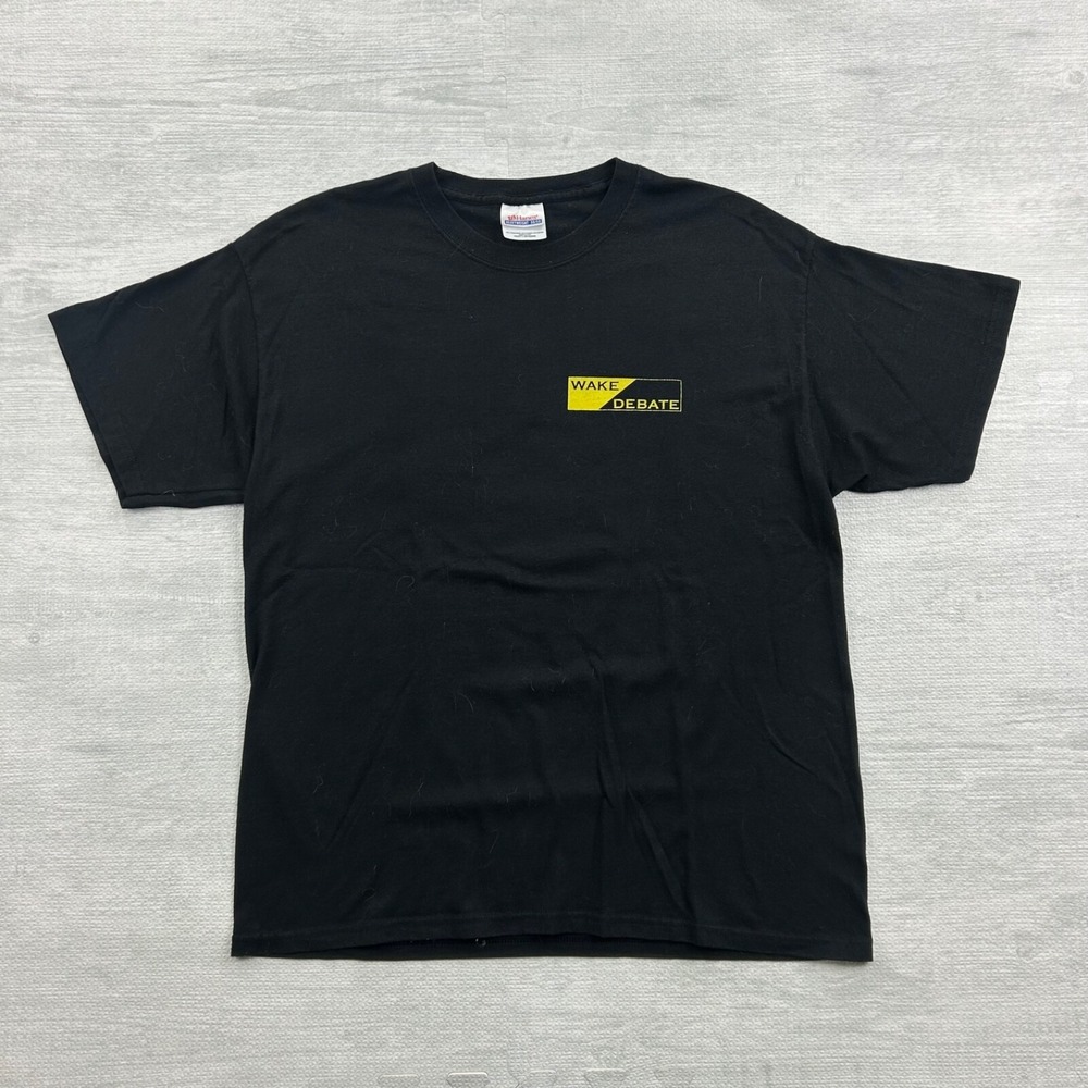 Vintage 90s Wake Forrest Debate Shirt Size Large Black University College NCAA